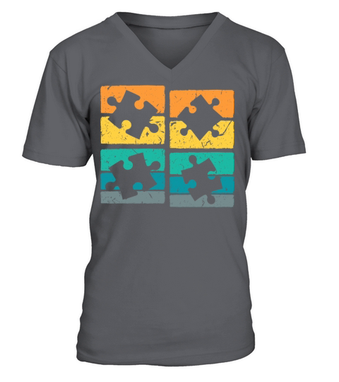 Vintage Puzzle V-Neck T-shirt