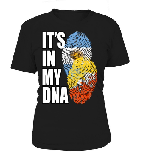 Bhutanese And Argentinian Mix Heritage DNA Flag Women's T-Shirt
