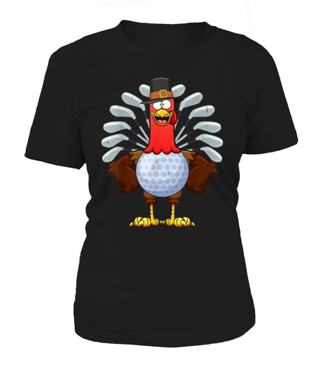 Funny Golf Turkey Thanksgiving Autumn Fall Sport L Women's T-Shirt