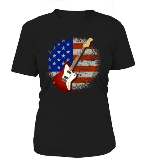 Vintage Guitar USA Flag Women's T-Shirt