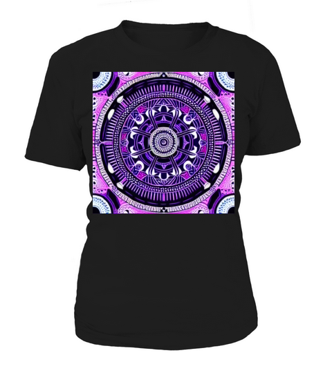 Vintage Mandala in purple white black Women's T-Shirt