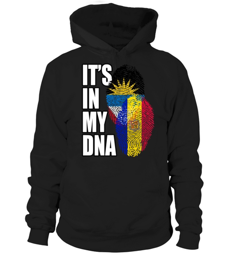 Andorran And Antiguan Mix Heritage DNA Flag Hoodie Unisex