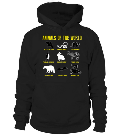 Animals Of The World Funny Humor Vintage Hoodie Unisex