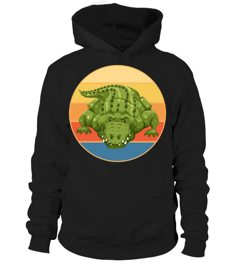 Crocodile Retro Sunset Vintage Wild Animal Hoodie Unisex