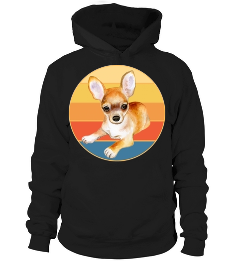 Cute Chihuahua Dog Breed Vintage Retro Sunset Hoodie Unisex