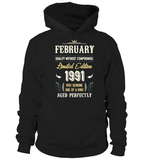 February 1991 Vintage Birthday Present Hoodie Unisex