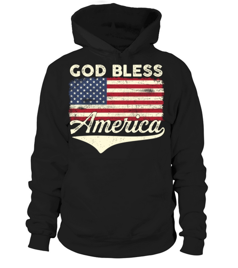 God Bless America Vintage American Flag 4th of Jul Hoodie Unisex