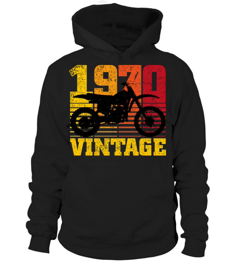 Vintage 1970 Motocross Dirt Bike 50th Birthday Hoodie Unisex