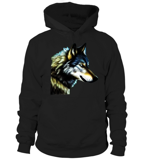 Wolf artwork design predator face imprint Hoodie Unisex