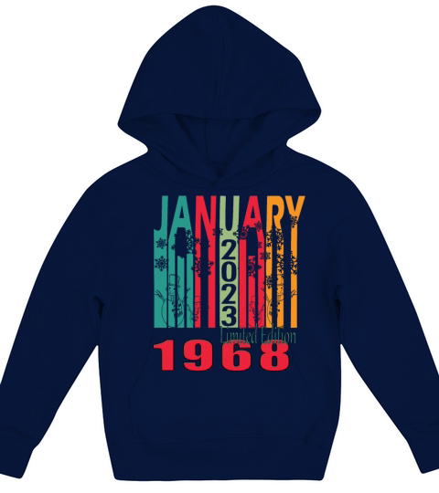 1968 January vintage birthday Kids Hoodie