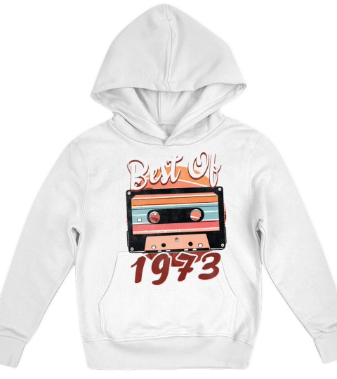 1973 Best Cassette Tape Birth 49 Born Retro Kids Hoodie