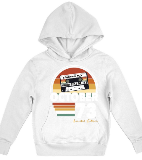 50th birthday vintage october 1973 limited edition Kids Hoodie