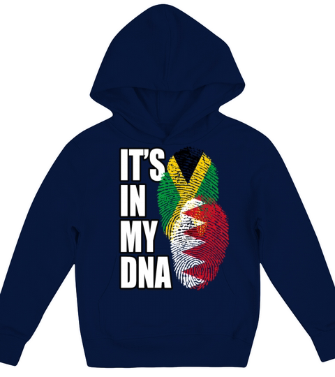 Bahraini And Jamaican Mix Heritage DNA Flag Kids Hoodie
