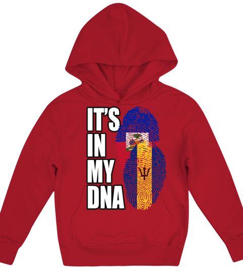 Barbadian And Haitian Mix Heritage DNA Flag Kids Hoodie