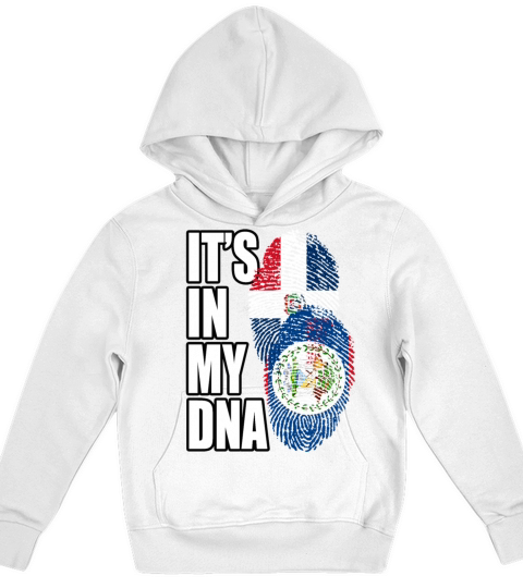 Belizean And Cabo Verdean Mix Heritage DNA Flag Kids Hoodie