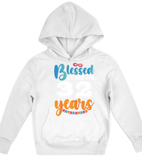 Birthday Blessed by God for 32 Years Kids Hoodie