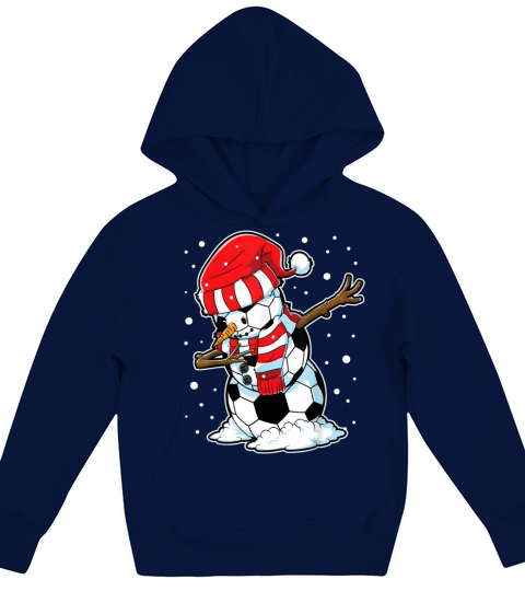 Dabbing Snowman Soccer Ball Christmas Santa Boys K Kids Hoodie