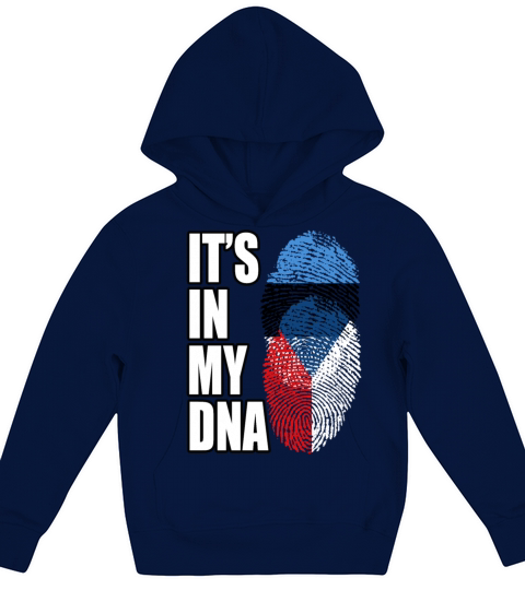 Estonian And Czech Mix Heritage DNA Flag Kids Hoodie