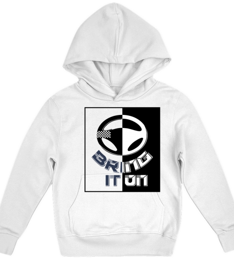 Motor sport sportscar steering wheel gift for kids Kids Hoodie