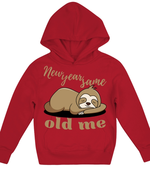 New Year Same Old Me Lazy Sloth Uglu Christmas Kids Hoodie