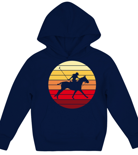 Polo Sport Rider Equestrian Retro Vintage Gift Kids Hoodie