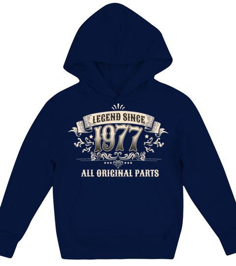 Retro Vintage Legend Since 1977 Original Parts Kids Hoodie