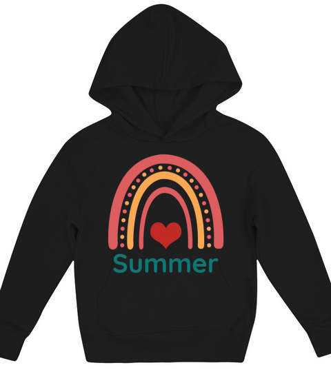 Summer Vintage Boho Rainbow Kids Hoodie