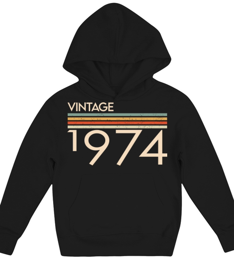 Vintage 1974 Birthday Kids Hoodie
