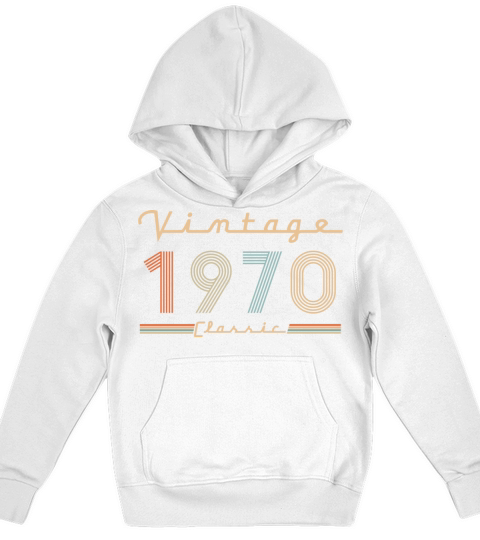 Vintage Classic Born In 1970 Retro 50th Birthday Kids Hoodie