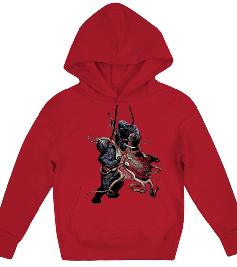 Vintage Helmet Divers Fighting Off a Big Octopus Kids Hoodie
