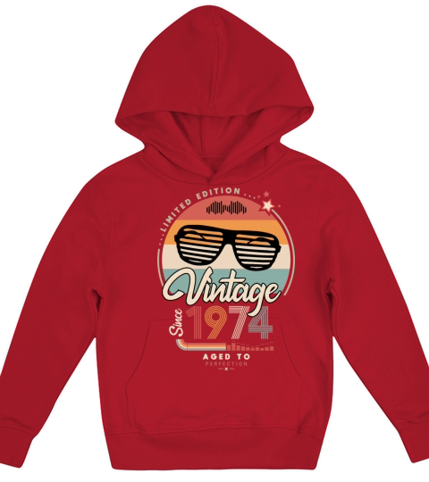 Vintage since 1974 Kids Hoodie