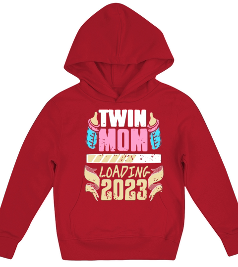 Womens Twin Mama Twin Mom to Be Pregnancy Kids Hoodie