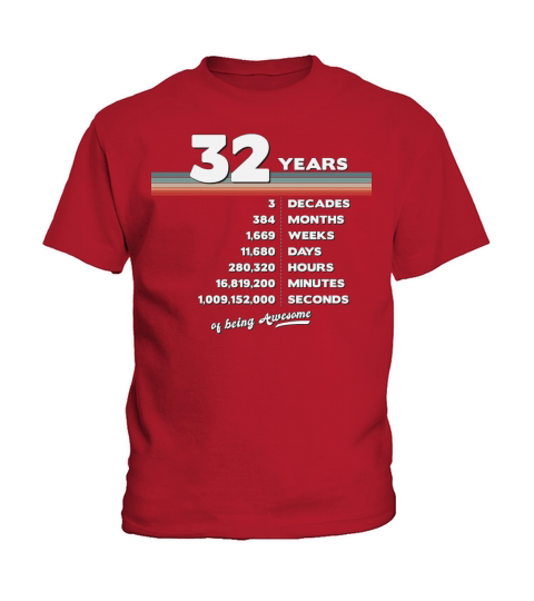 32nd Birthday Vintage 32 Years Old Retro 384 Kids T-Shirt