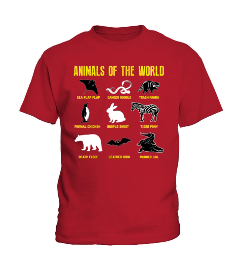 Animals Of The World Funny Humor Vintage Kids T-Shirt