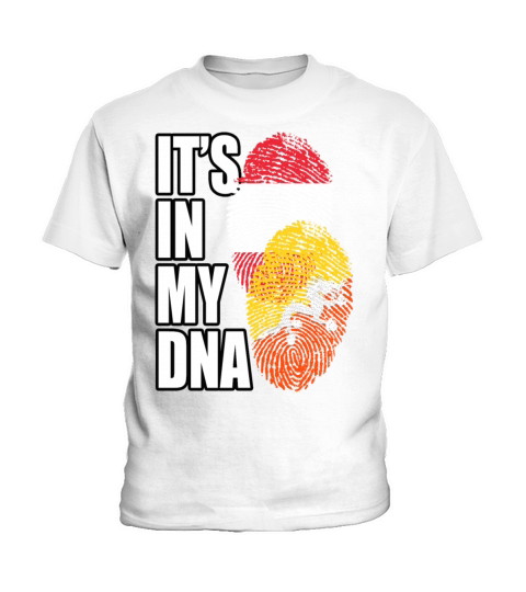 Bhutanese And Austrian Mix Heritage DNA Flag Kids T-Shirt