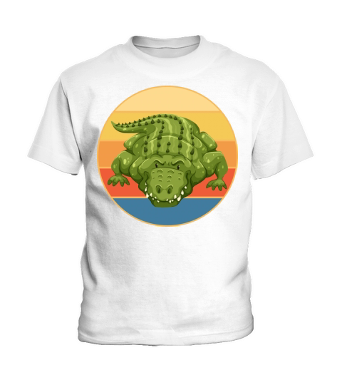 Crocodile Retro Sunset Vintage Wild Animal Kids T-Shirt