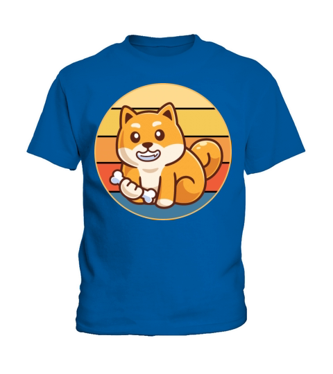 Cute Shiba Inu Dog Breed Vintage Retro Sunset Kids T-Shirt