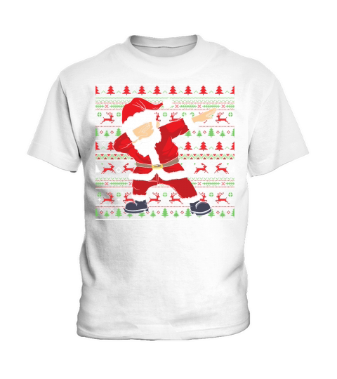 Merry Christmas Dabbing Santa Claus Ugly Sweater Kids T-Shirt