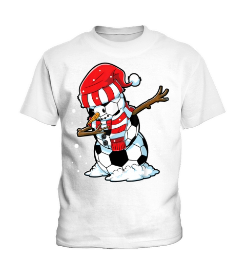 Dabbing Snowman Soccer Ball Christmas Santa Boys K Kids T-Shirt