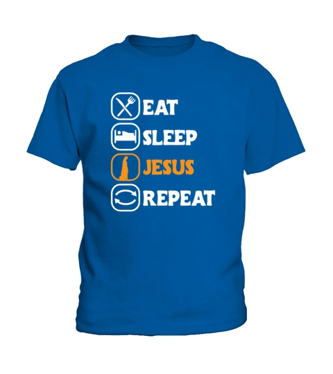 Eat Sleep Jesus Repeat Christian Quote Lord Church Kids T-Shirt