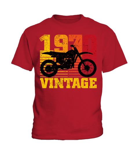 Vintage 1970 Motocross Dirt Bike 50th Birthday Kids T-Shirt