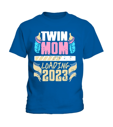 Womens Twin Mama Twin Mom to Be Pregnancy Kids T-Shirt