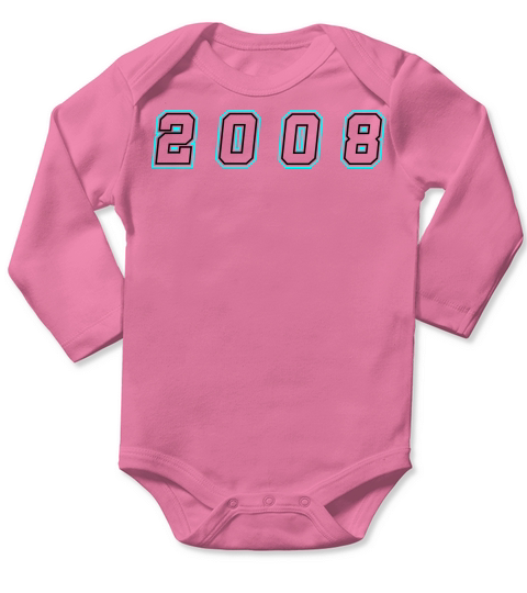 2008 Year Number Long Sleeve Baby One-Piece