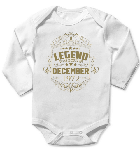 50th Birthday Gifts Born 1972 December Long Sleeve Baby One-Piece
