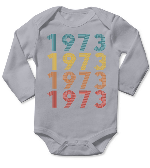 50th birthday vintage 1973 retro vintage style Long Sleeve Baby One-Piece