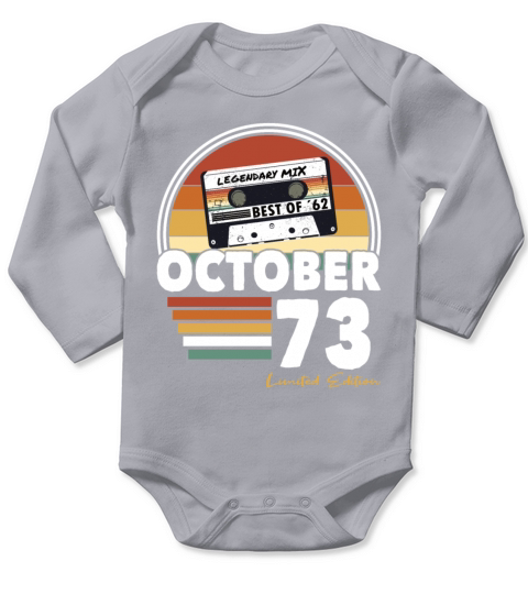 50th birthday vintage october 1973 limited edition Long Sleeve Baby One-Piece