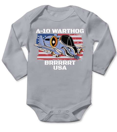 A-10 Warthog Military A10 Thunderbird BRRRRRT Long Sleeve Baby One-Piece