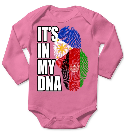 Afghan And Filipino Mix Heritage DNA Flag Long Sleeve Baby One-Piece