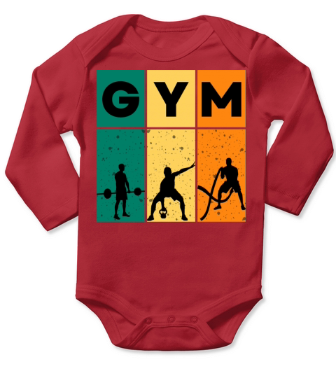 Colorful Modern Gym Sport Long Sleeve Baby One-Piece