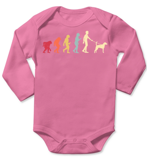 English Foxhound Evolution Retro Vintage Long Sleeve Baby One-Piece